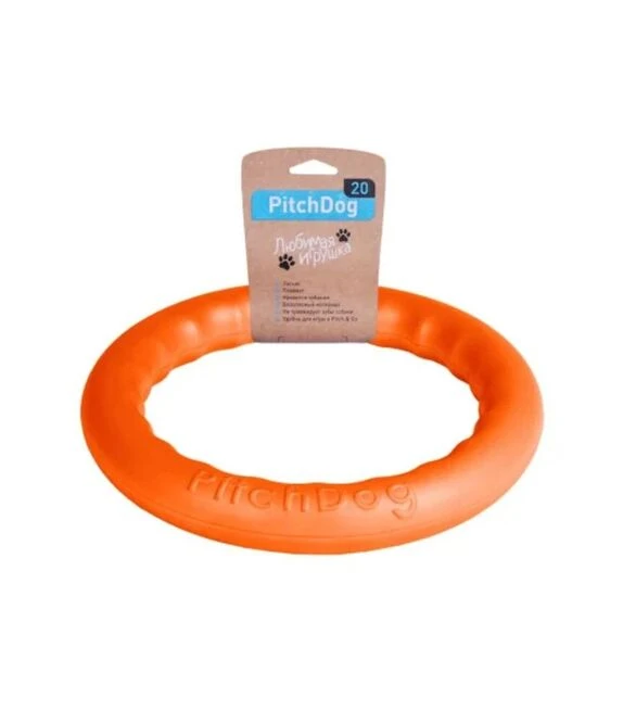 Игрушка для собак PitchDog 17 Кольцо для апортировки, оранжевое, 17 см