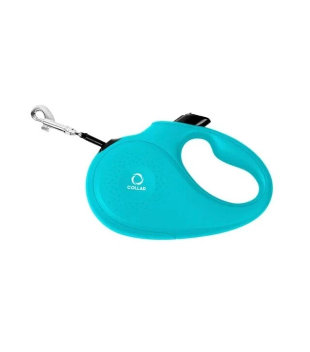 Повідець-рулетка для собак CoLLaR до 12 кг, світловідбивний, блакитний, 3 м