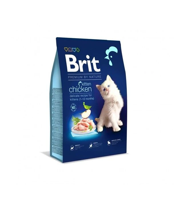 Сухой корм для котят Brit Premium by Nature Cat Kitten с курицей, 8 кг