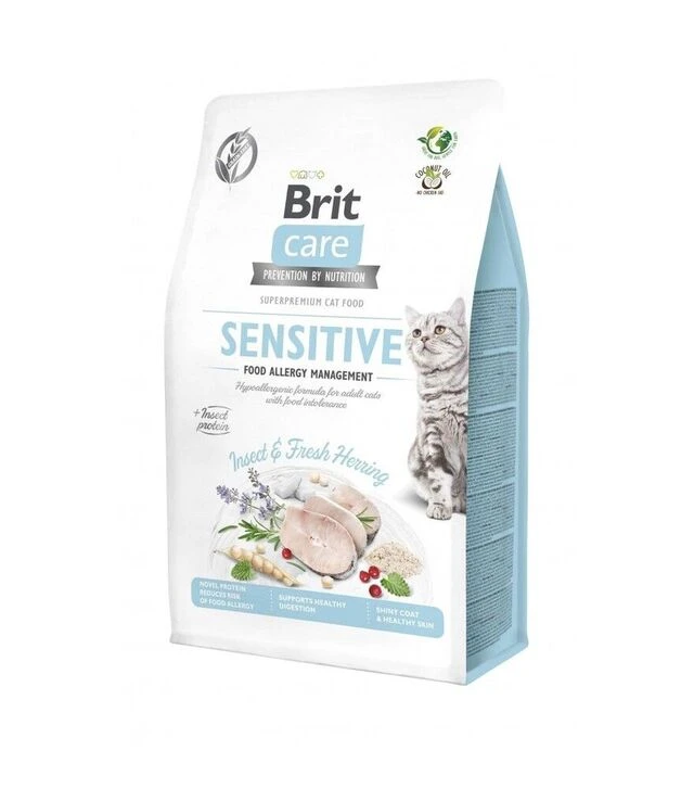 Беззерновий сухий корм для котів Brit Care Grain Free Cat Insect при харчовій непереносимості, з комахами та рибою, 400 г