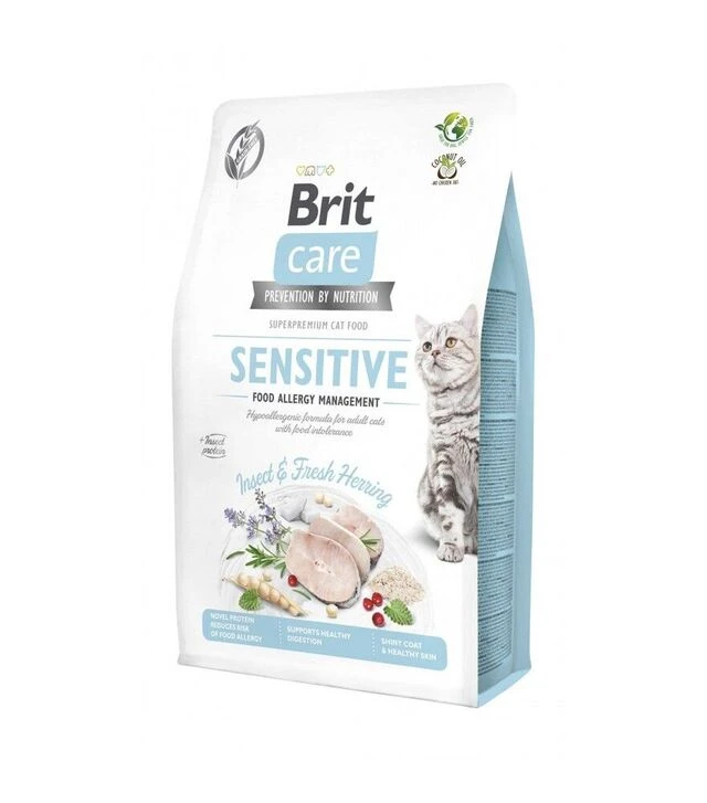 Беззерновий сухий корм для котів Brit Care Grain Free Cat Insect при харчовій непереносимості, з комахами та рибою, 2 кг