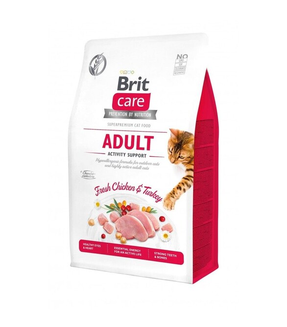 Беззерновой сухой корм для кошек Brit Care Cat Grain Free Adult Activity Support с индейкой и курицей, 400 г