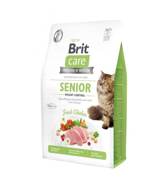 Беззерновий сухий корм для котів Brit Care Cat Grain Free при надмірній вазі, з куркою, 2 кг