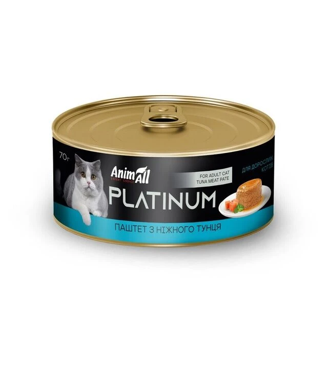Вологий корм для котів AnimAll Platinum паштет з тунцем, 70 г