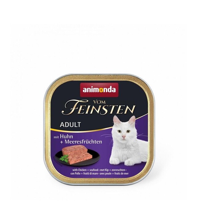 Беззерновой влажный корм для кошек Animonda Vom Feinsten Adult с курицей и морепродуктами, 100 г