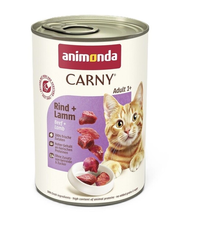 Беззерновой влажный корм для кошек Animonda Carny Adult с говядиной и ягненком, 400 г