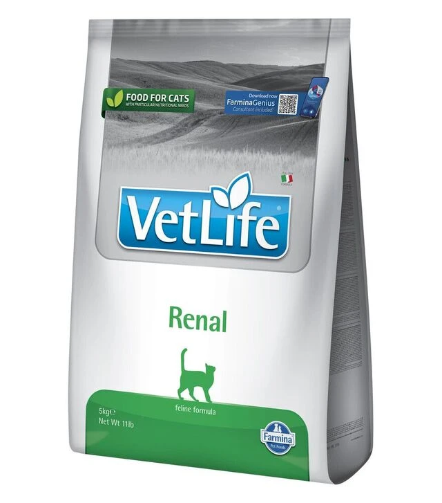 Лікувальний сухий корм для котів Farmina Vet Life Renal для підтримки функції нирок, 5 кг