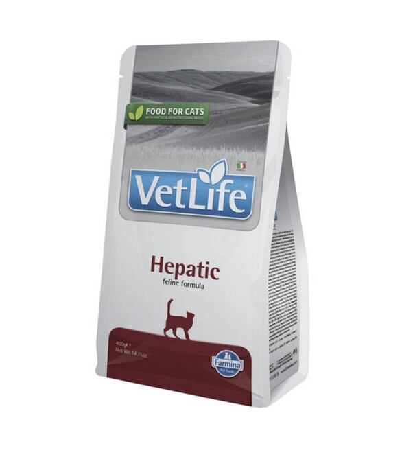 Лікувальний сухий корм для котів Farmina Vet Life Hepatic при хронічній печінковій недостатності, 400 г