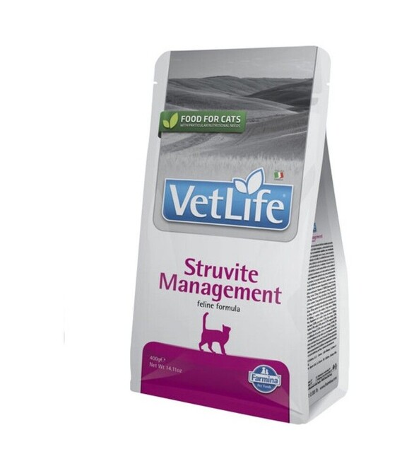 Лікувальний сухий корм для котів Farmina Vet Life Management Struvite при рецидивах струвітних уролітів, 400 г
