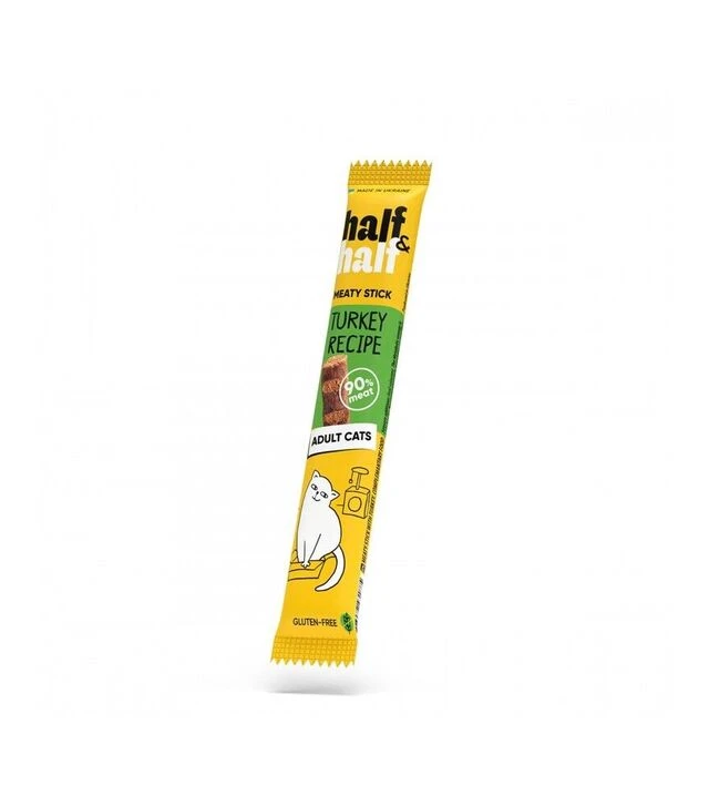 Лакомства для кошек Half&Half мясная палочка, с индейкой, 5 г