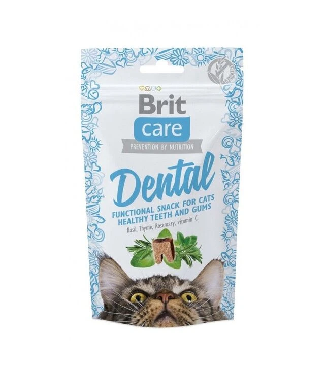 Ласощі для котів Brit Care Functional Snack Dental для здоров'я зубів та ясен, з індичкою, 50 г