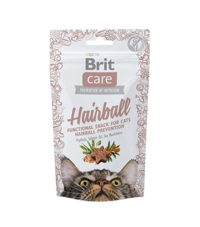 Ласощі для котів Brit Care Functional Snack Hairball для виведення шерсті, з качкою, 50 г