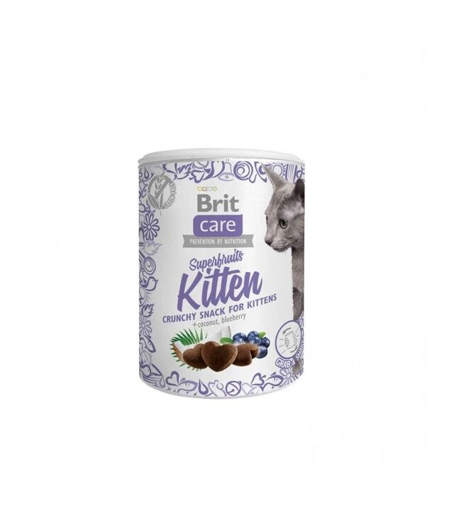 Лакомства для котят Brit Care Superfruits Kitten с курицей, кокосом и черникой, 100 г