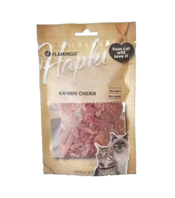 Ласощі для котів Flamingo снеки з м’ясом качки, 50 г