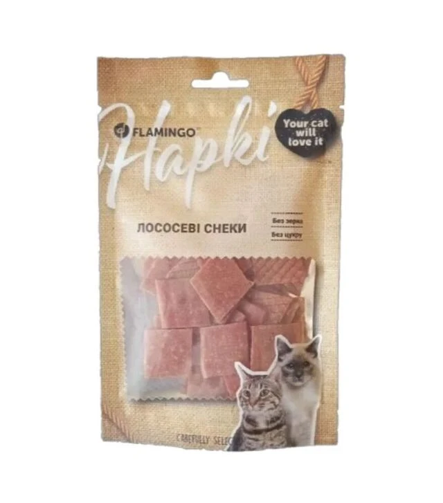 Лакомство для кошек Flamingo снеки с мясом лосося, 50 г