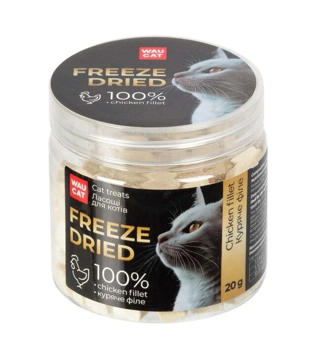 Лакомство для кошек WAUCAT Treats Freeze Dried куриное филе, 20 г