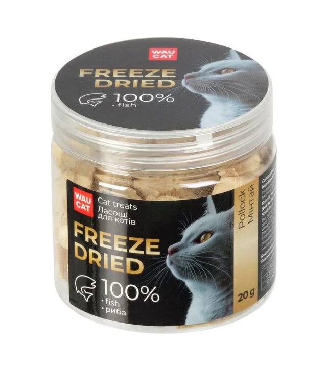 Лакомство для кошек WAUCAT Treats Freeze Dried минтай, 20 г