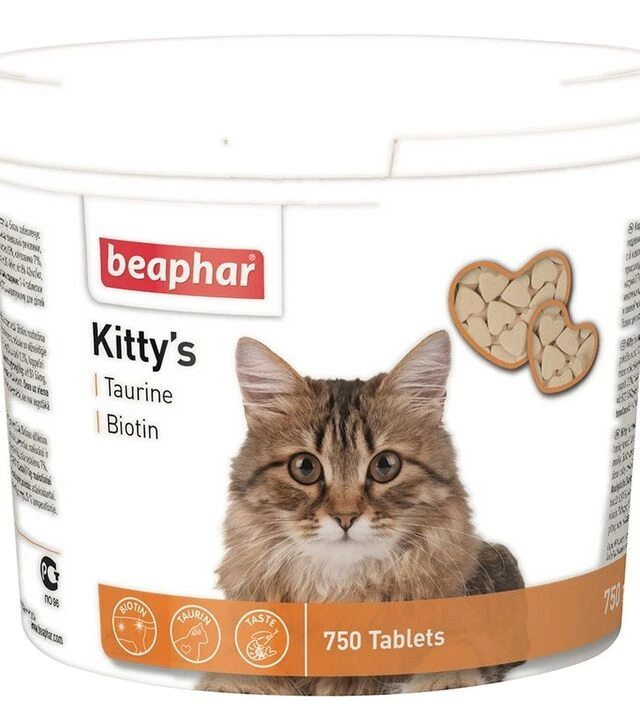 Лакомства для кошек Beaphar Kitty's Taurine с таурином, 750 шт