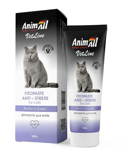 Фитопаста для кошек AnimAll VetLine Antistress для снижения стресса, 100 г