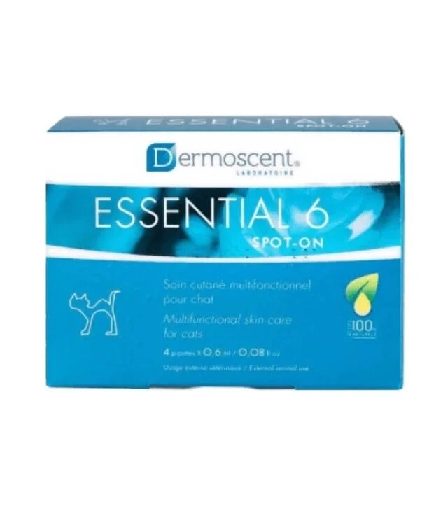 Краплі для котів Dermoscent Essential 6 для догляду за шкірою та шерстю, 4 шт