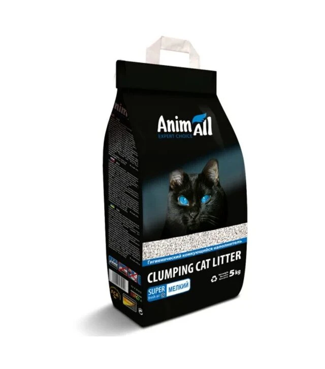 Наполнитель для кошачьих туалетов AnimAll бентонитовый, мелкая фракция, 5 кг