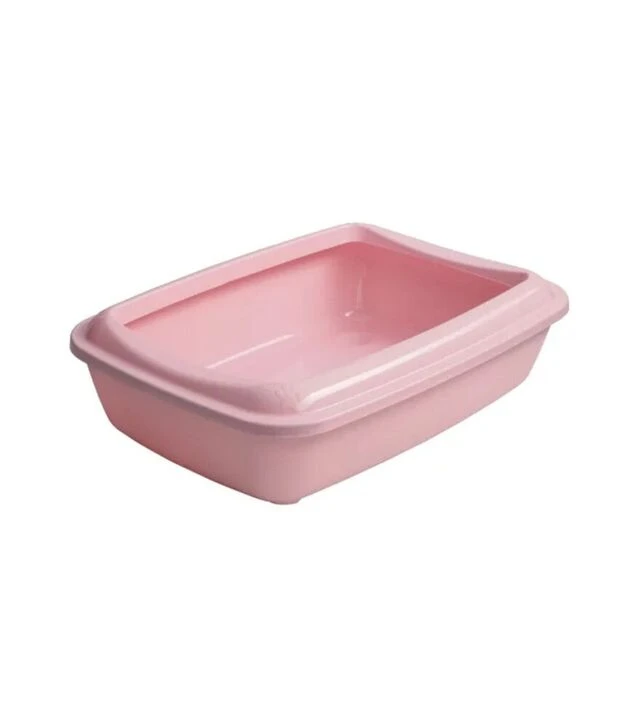 Туалет под наполнитель для кошек AnimAll с лопаткой, розовый, 50х37х13,5 см