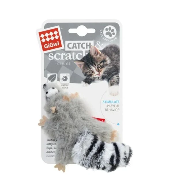 Игрушка для кошек GiGwi Catch&Scratch Енот, 8 см