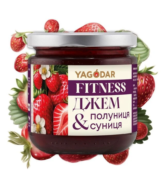 Джем Yagodar полуниця-суниця без цукру, 210 г
