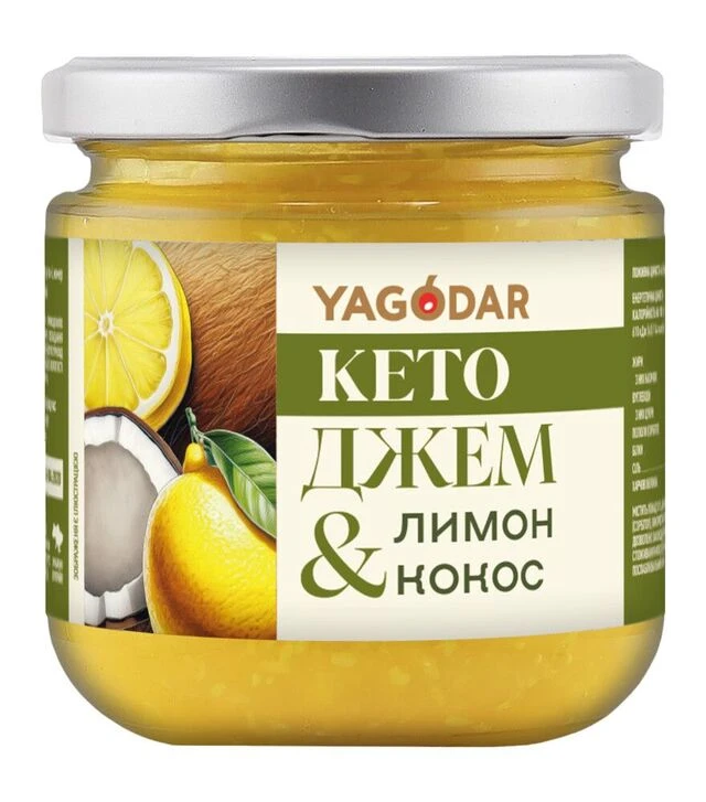Кето джем Yagodar лимон-кокос без цукру, 210 г