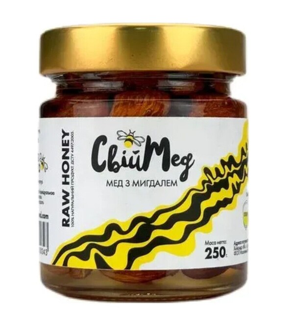 Мед с миндалем Свой мед, 250 г стекло