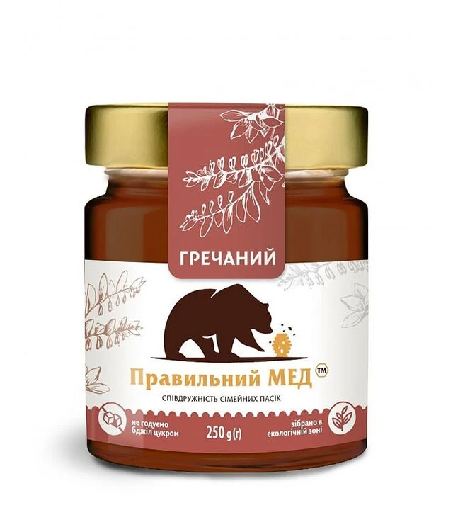 Мед гречаний Правильний мед, 250 г скло