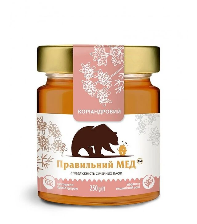 Мед коріандровий Правильний мед, 250 г скло