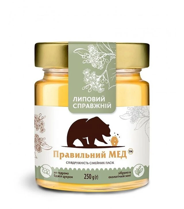 Мед липовий Правильний мед, 250 г скло