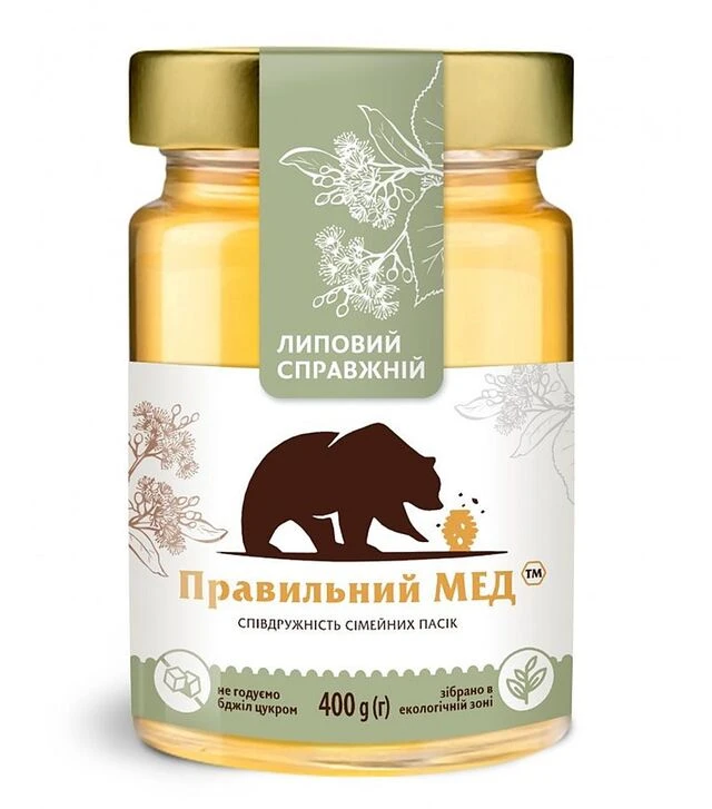 Мед липовий Правильний мед, 400 г скло