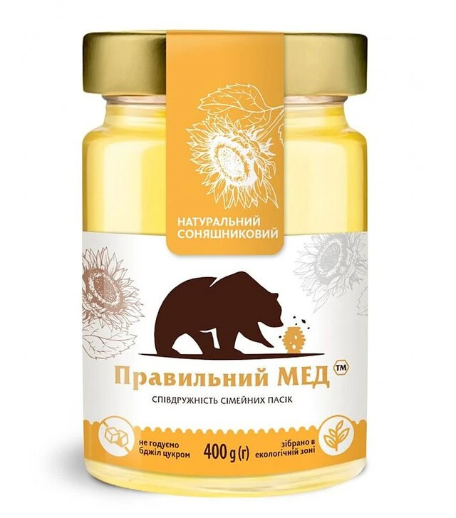Мед соняшниковий Правильний мед, 400 г скло