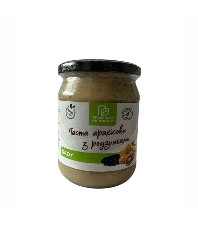 Паста арахисовая с изюмом Продукция, как она есть, 540 г