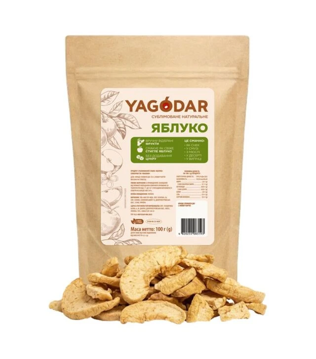 Яблоки сублимированные Yagodar без сахара 30 г