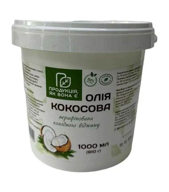 Олія кокосова Продукція, як вона є, 1 л