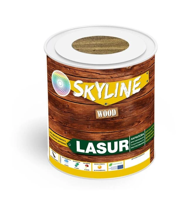 Лазур акрилова декоративно-захисна SkyLine LASUR Wood для обробки дерева Палісандр, 0,75 л