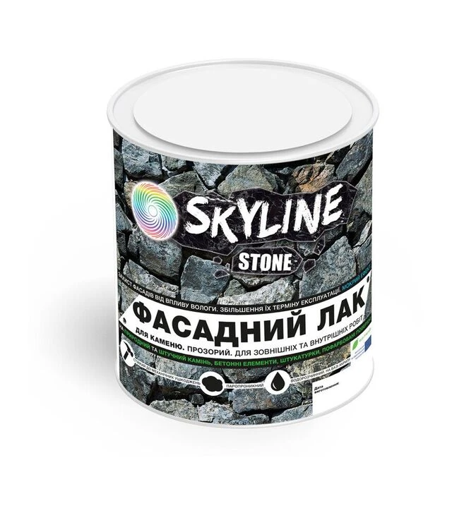 Лак акриловий фасадний SkyLine Stone для каменю з мокрим ефектом Глянцевий, 0,75 л