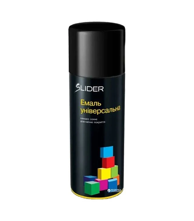 Емаль універсальна SLIDER Color, RAL 9005 Чорний, 400 мл