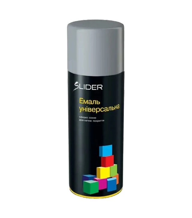 Емаль універсальна SLIDER Color, RAL 7046, Сірий, 400 мл
