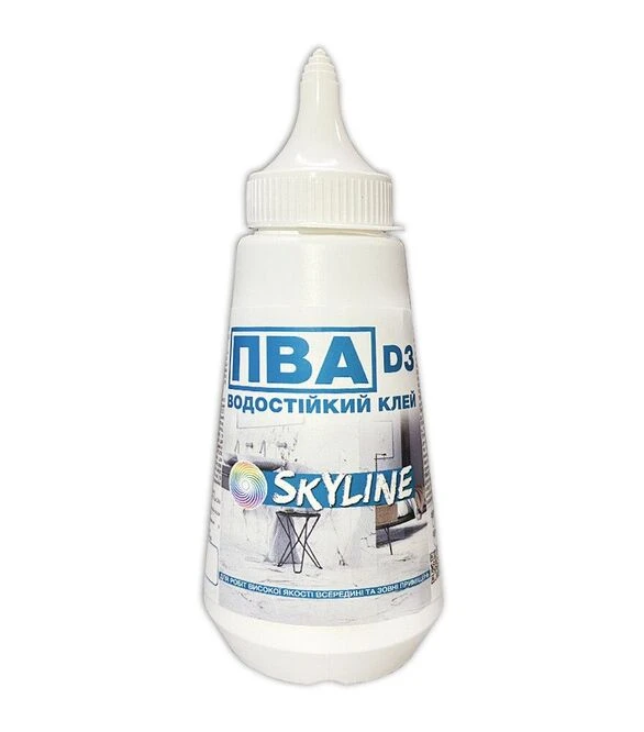 Клей ПВА міцний універсальний водостійкий D3 SkyLine, 0,25 кг