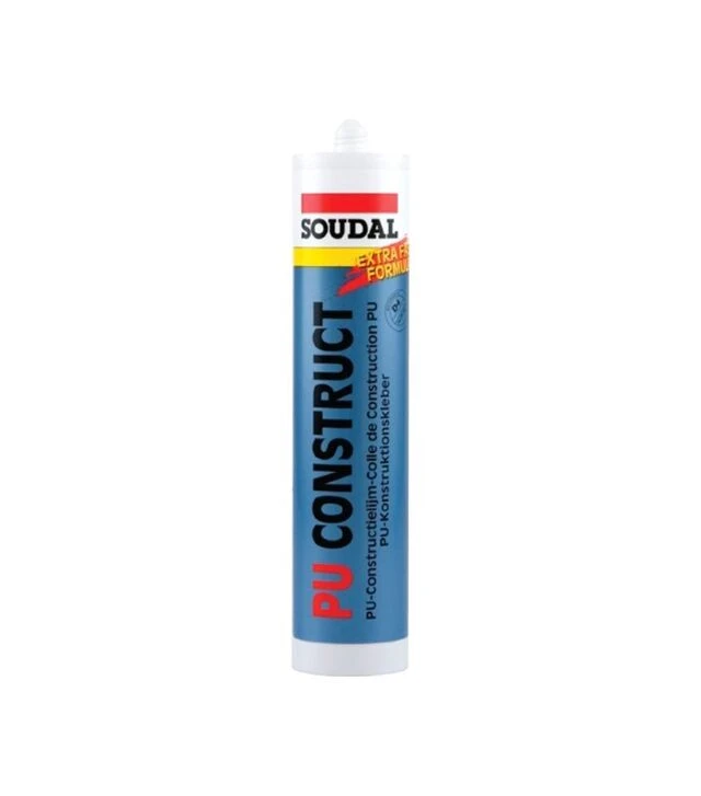 Клей монтажный полиуретановый водостойкий D4 Soudal PU Construct конструкционный, Бежевый, 310 мл