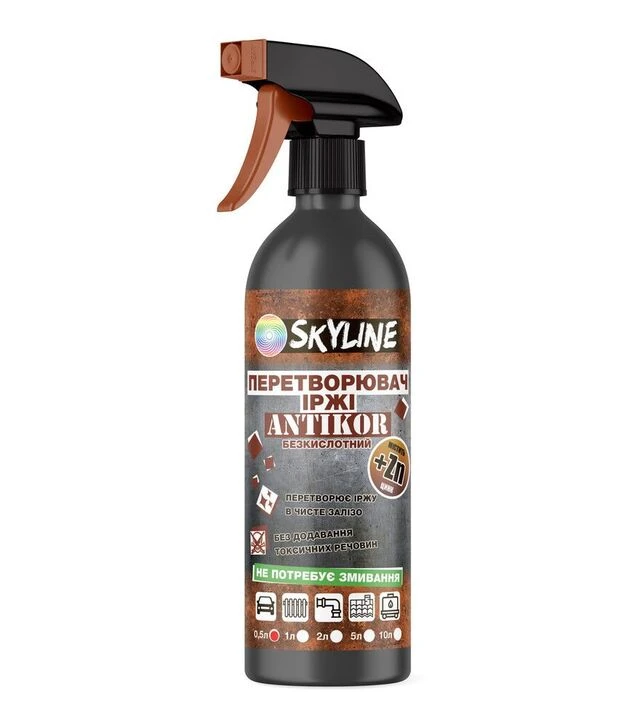 Перетворювач іржі модифікатор-очисник SkyLine ANTIKOR, 0,5 л