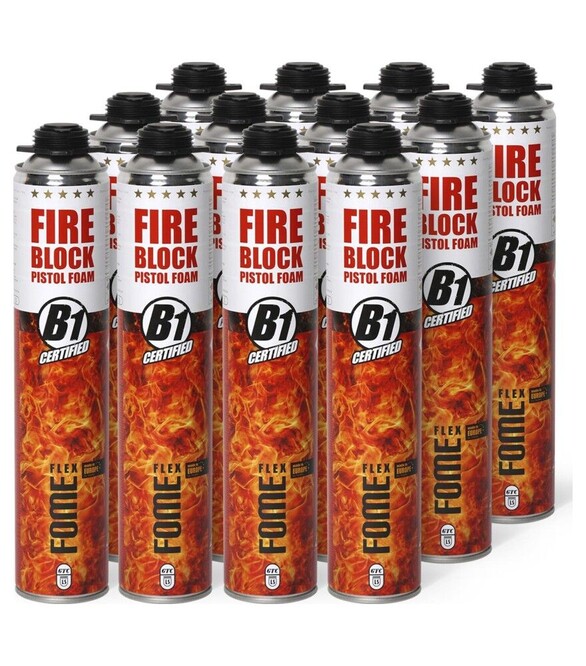 Пена монтажная огнестойкая пистолетная Fome Flex Fire Block, Розовая, 750 мл, 12 шт