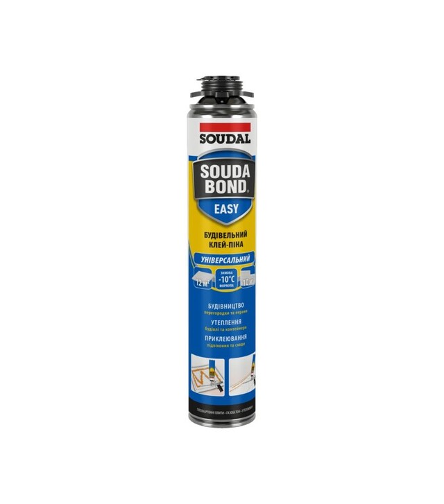 Клей-пена строительная пистолетная зимняя Soudal Soudabond Easy, 750 мл