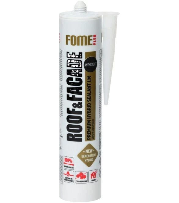 Герметик гибридный Fome Flex Roof&Facade для фасада, Антрацит, 300 мл
