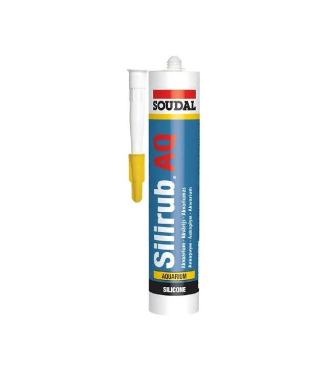 Герметик-клей силіконовий Soudal Silirub AQ для акваріумів, Чорний, 310 мл
