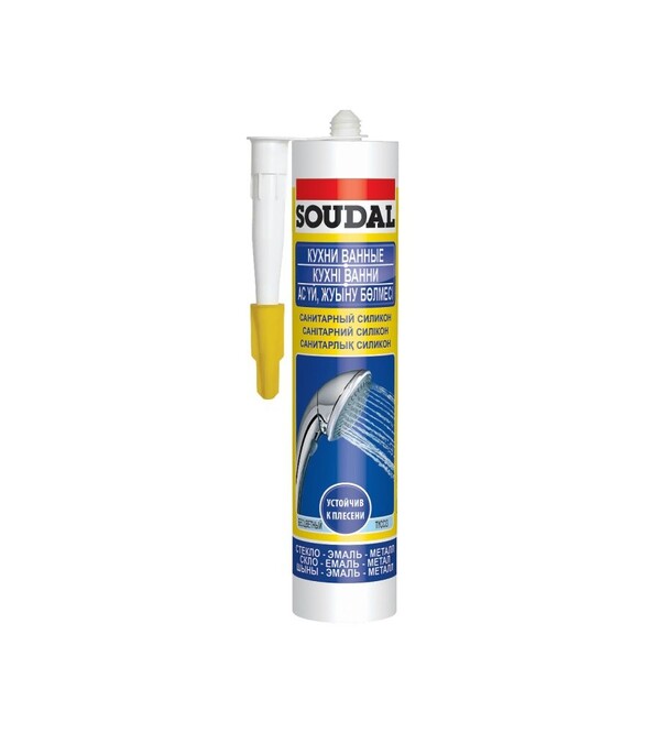 Герметик силіконовий санітарний Soudal, Білий, 280 мл